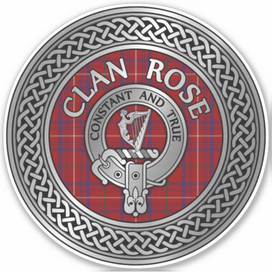 Clan Roos Crest & Tartan Sticker (Voorkant)