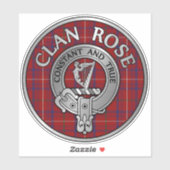 Clan Roos Crest & Tartan Sticker (Vel)
