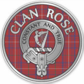 Clan Roos Crest & Tartan Sticker (Voorkant)