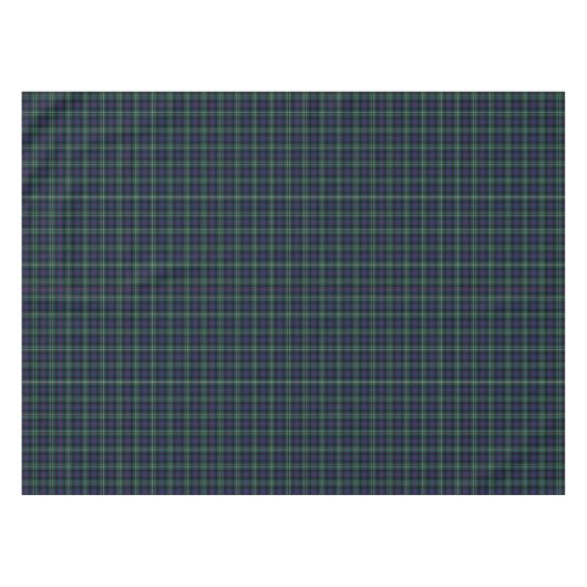 Clan Roos Donkergroen en Blauw Schots Tartan Tafelkleed (Voorkant (Horizontaal))
