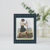 Clan Roos  Illustratie Tartan Lijst Briefkaart (Staand voorkant)