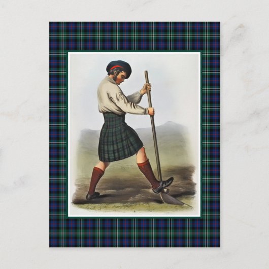 Clan Roos  Illustratie Tartan Lijst Briefkaart (Voorkant)