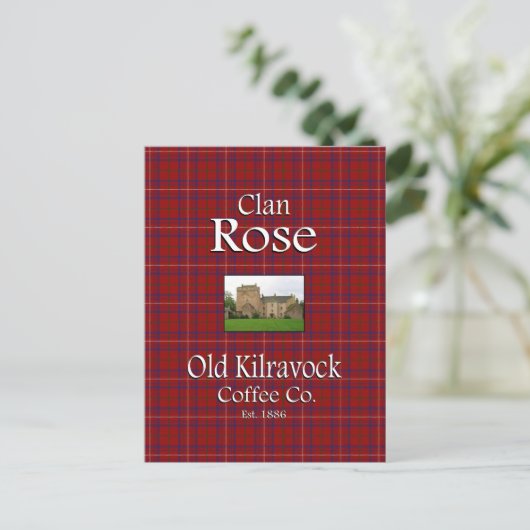 Clan Roos Old Kilravock Coffee Co. Briefkaart (Staand voorkant)