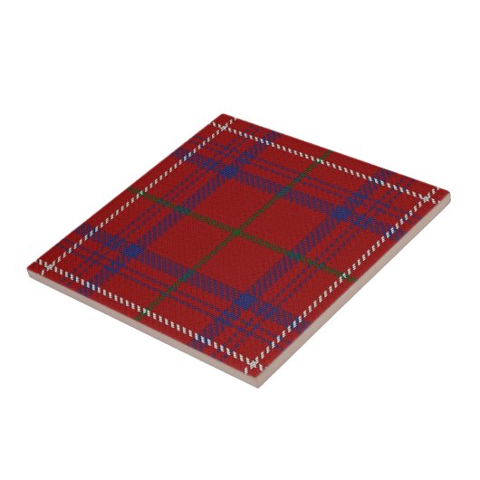 Clan Roos Scottish Expressions Modern Red Tartan Tegeltje (Zijkant)