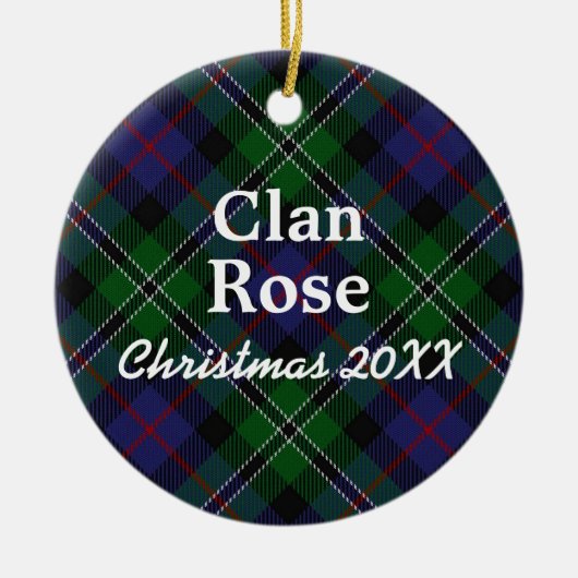 Clan Roos Scottish Hunting Tartan Keramisch Ornament (Voorkant)