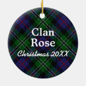 Clan Roos Scottish Hunting Tartan Keramisch Ornament (Achterkant)