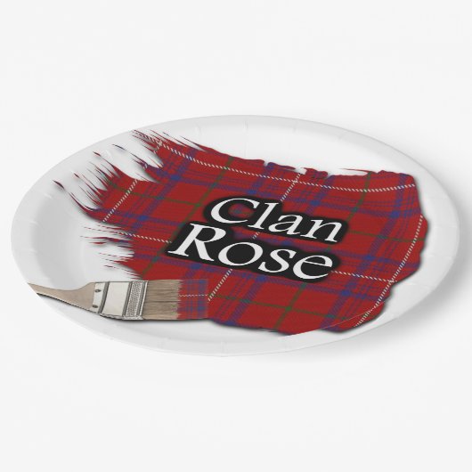 Clan Roos Scottish Tartan Paint Brush Papieren Bordje (Gekanteld)