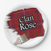Clan Roos Scottish Tartan Paint Brush Papieren Bordje (Voorkant)