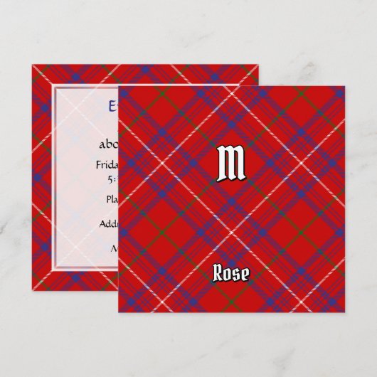 Clan Roos Tartan Kaart (Voorkant / Achterkant)