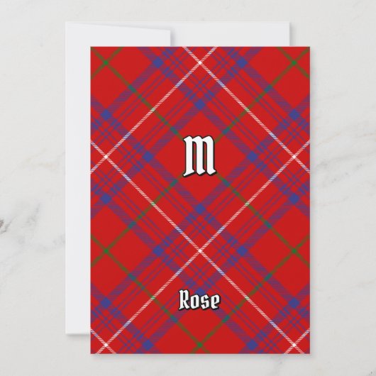 Clan Roos Tartan Kaart (Voorkant)