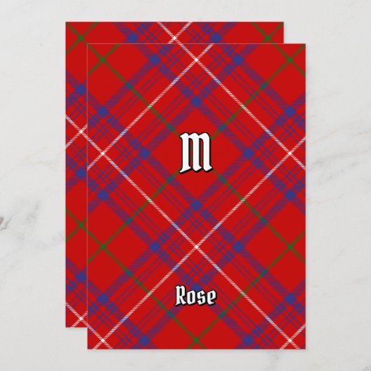 Clan Roos Tartan Kaart (Voorkant / Achterkant)