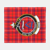 Clan Roos Tartan Pset Fleece Deken (Voorkant (Horizontaal))
