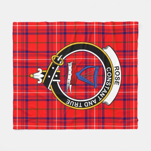 Clan Roos Tartan Pset Fleece Deken (Voorkant (Horizontaal))
