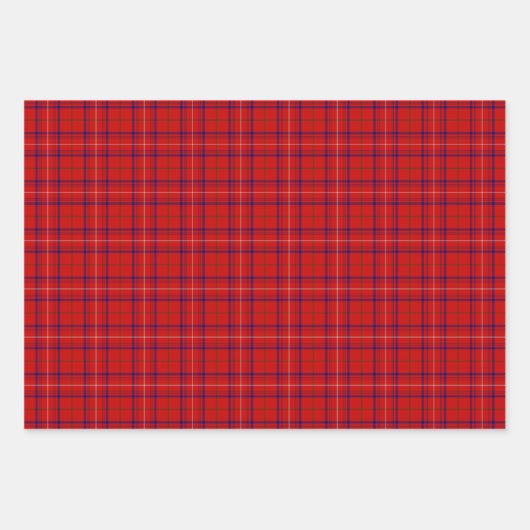 Clan Roos Tartan Pset Inpakpapier Vel (Voorkant)