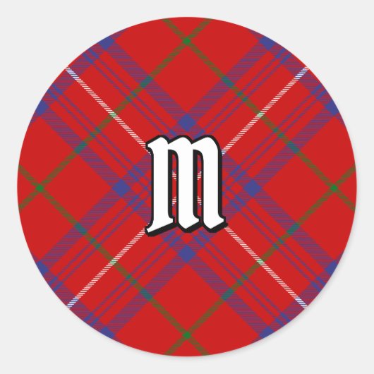 Clan Roos Tartan Ronde Sticker (Voorkant)