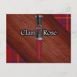 Clan Rose Tartan Sgian Dubh Lemmet Briefkaart
