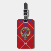 Clan Rose-wapen over tartan Bagagelabel (Voorkant verticaal)