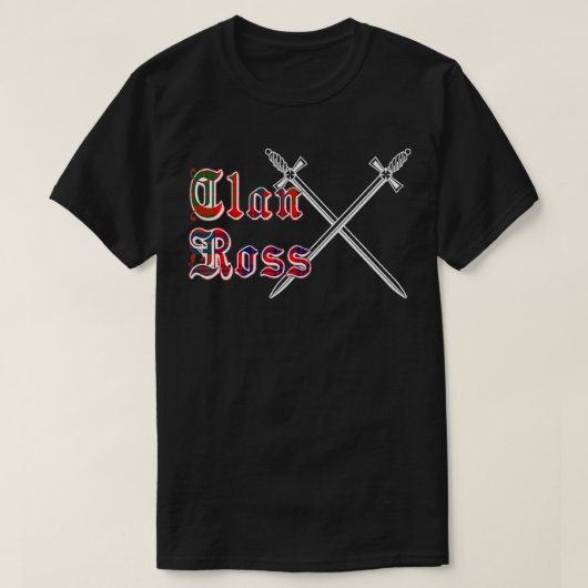 Clan Ross achternaam achternaam Scottish Tartan T-shirt (Design voorkant)