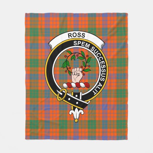 Clan Ross Ancient Tartan Pset Fleece Deken (Voorkant)