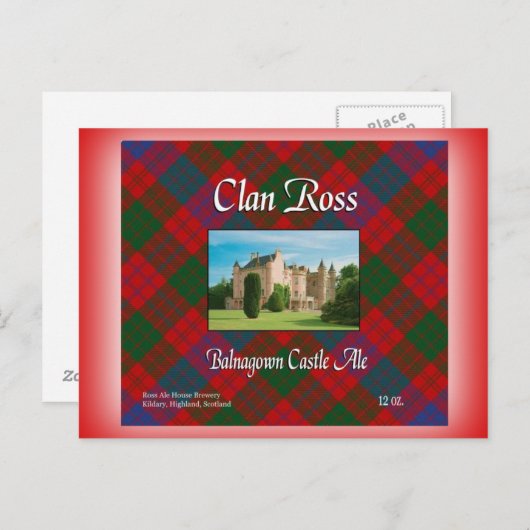 Clan Ross Balnagown Castle Ale Briefkaart (Voorkant / Achterkant)