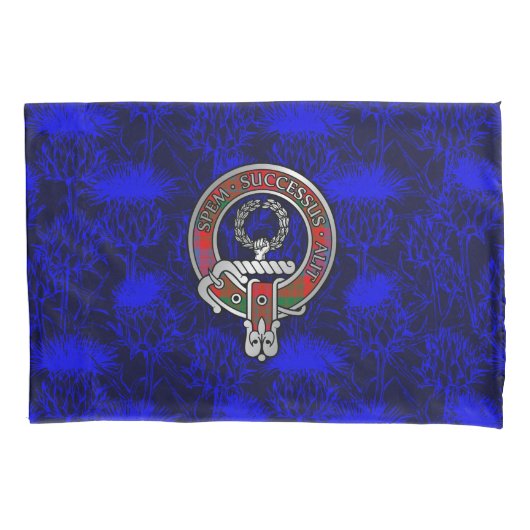 Clan Ross Crest op Thistle Pillow Hoesje Kussensloop (Voorkant)