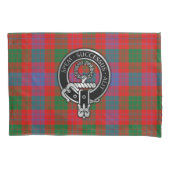 Clan Ross Crest over Tartan Kussensloop (Voorkant)