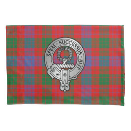 Clan Ross Crest over Tartan Pillow Hoesje Kussensloop