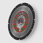 Clan Ross Crest & Tartan Knot Grote Klok (Hoek)