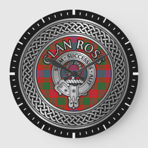 Clan Ross Crest & Tartan Knot Grote Klok