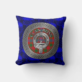 Clan Ross Crest & Tartan Knot Kussen