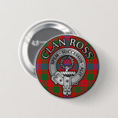 Clan Ross Crest & Tartan Knot Ronde Button 5,7 Cm (Voorkant /achterkant)