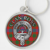 Clan Ross Crest & Tartan Knot Sleutelhanger (Voorkant)