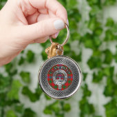 Clan Ross Crest & Tartan Knot Sleutelhanger (Hand)