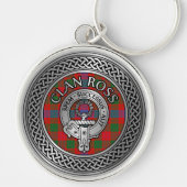 Clan Ross Crest & Tartan Knot Sleutelhanger (Voorkant)