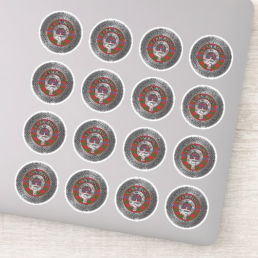 Clan Ross Crest & Tartan Knot Sticker (Detail)