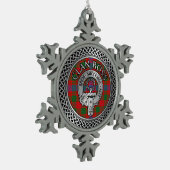 Clan Ross Crest & Tartan Knot Tin Sneeuwvlok Ornament (Links)
