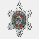 Clan Ross Crest & Tartan Knot Tin Sneeuwvlok Ornament (Rechts)
