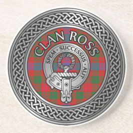 Clan Ross Crest & Tartan Knot Zandsteen Onderzetter