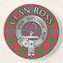 Clan Ross Crest & Tartan Knot Zandsteen Onderzetter