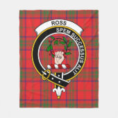 Clan Ross Modern Tartan Pset Fleece Deken (Voorkant)