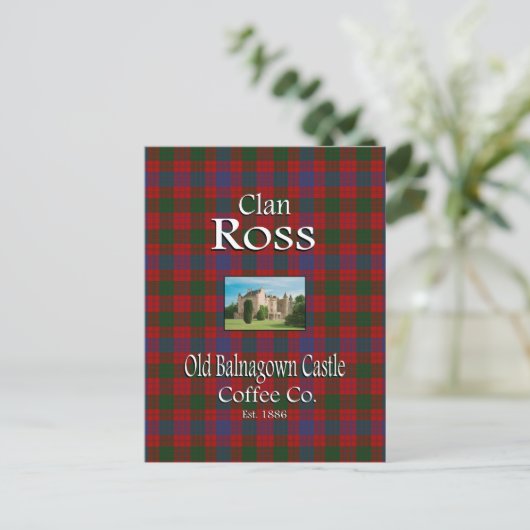 Clan Ross Old Balnagown Castle Coffee Co. Briefkaart (Staand voorkant)