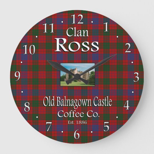 Clan Ross Old Balnagown Castle Coffee Co. Grote Klok (Voorkant)