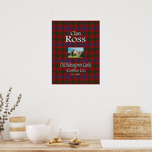 Clan Ross Old Balnagown Castle Coffee Co. Poster (Keuken)