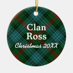 Clan Ross Scottish Tartan Keramisch Ornament