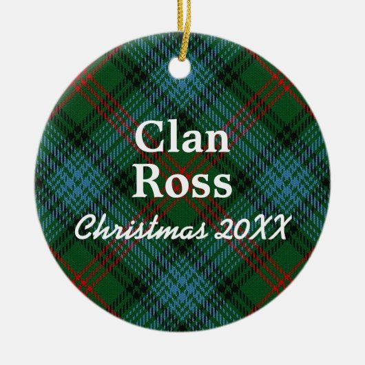 Clan Ross Scottish Tartan Keramisch Ornament (Voorkant)