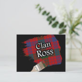 Clan Ross Scottish Tartan Paint Brush Briefkaart (Staand voorkant)