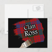 Clan Ross Scottish Tartan Paint Brush Briefkaart (Voorkant / Achterkant)