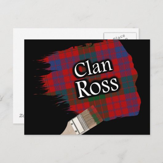 Clan Ross Scottish Tartan Paint Brush Briefkaart (Voorkant / Achterkant)
