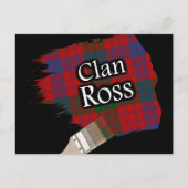 Clan Ross Scottish Tartan Paint Brush Briefkaart (Voorkant)