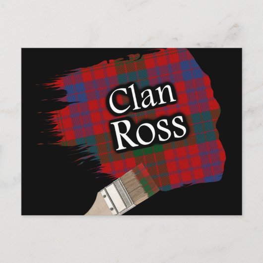 Clan Ross Scottish Tartan Paint Brush Briefkaart (Voorkant)